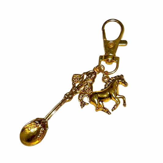 GIDDY UP ♡ Gold Spoon & Charm Keychain