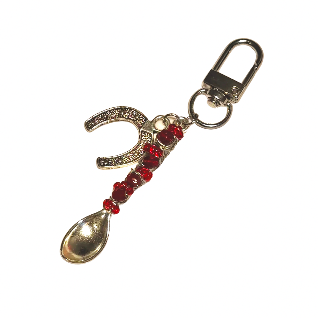 RIDING RED ♡ Silver Spoon & Charm Keychain