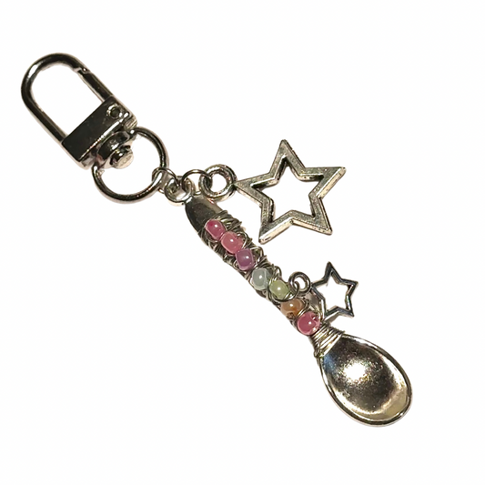 STUNNER ♡ Silver Spoon & Charm Keychain