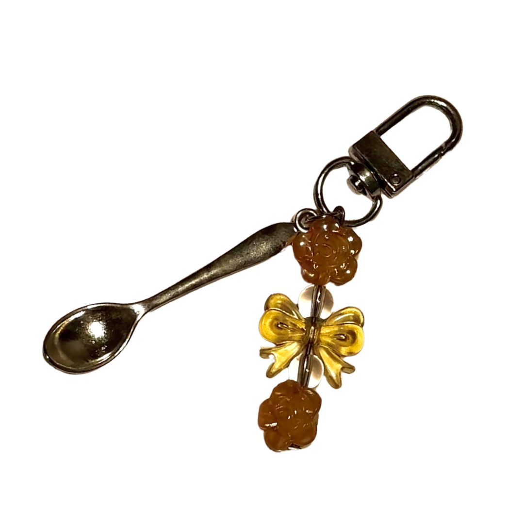 ORANGE BLOSSOM ♡ Silver Spoon & Charm Keychain