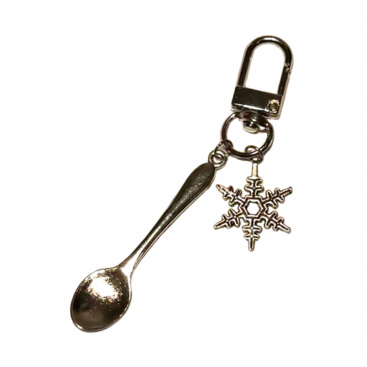 SNOWFLAKE 1 ♡ Silver Spoon & Charm Keychain